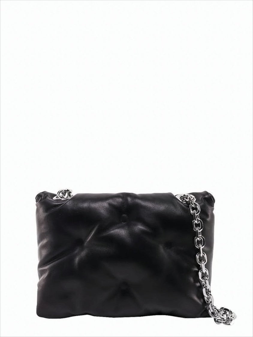 Maison Margiela Quilted Lambskin Shoulder Bag With Silver Chain Strap