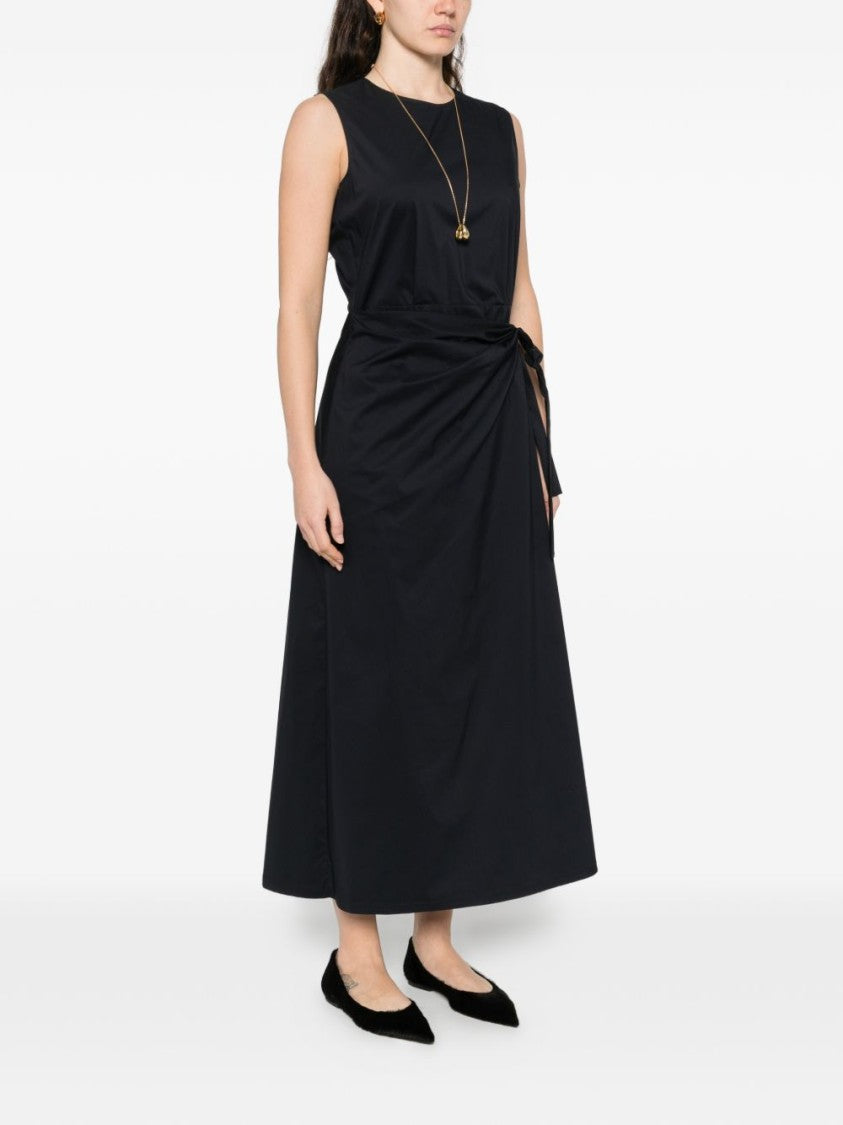 Aspesi Sleeveless Midi Dress With Side Tie And Cinched Waist