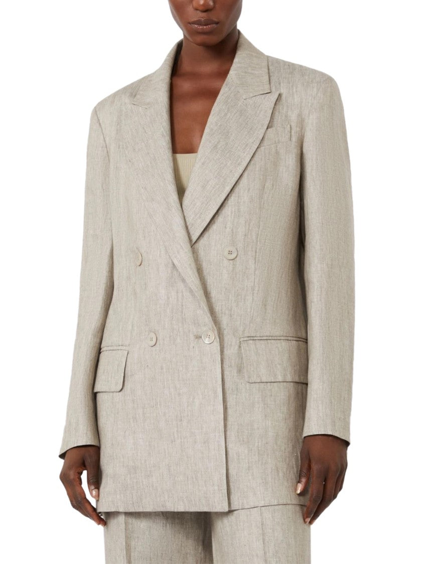Max Mara Double-Breasted Relaxed Fit Linen Jacket