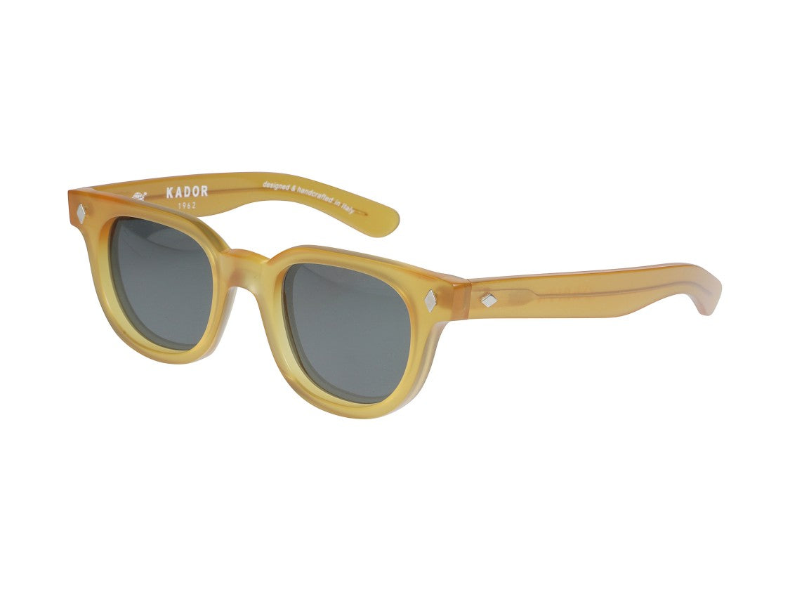 Kador Translucent Amber Orbit Diamond Accent Sunglasses