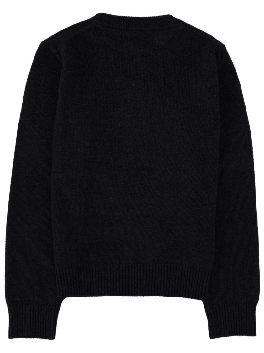 Ganni Raspberry Graphic Bow Detail Knit Sweater