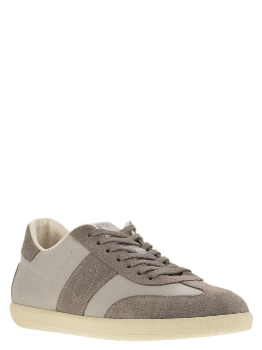 Tod's Smooth Leather And Suede Tabs Sneakers