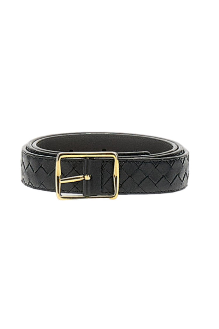 Bottega Veneta Braided Leather Belt With Polished Gold-Tone Buckle