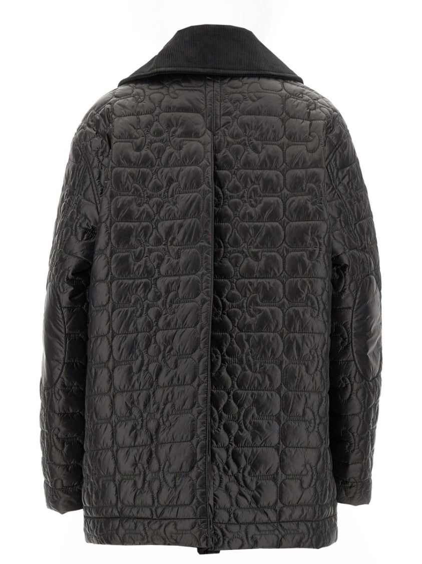 Ganni Neutrals Quilted Midi Recycled Nylon Coat