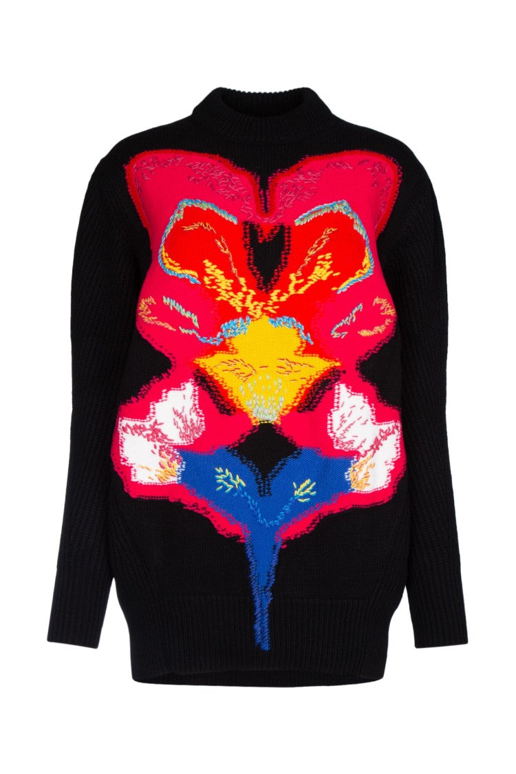 Alexander Mcqueen Oversized Floral Design Sweater