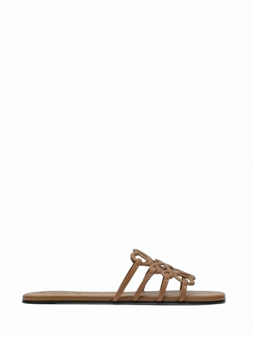 Loewe Intricately Woven Calf Leather Slip-On Mules