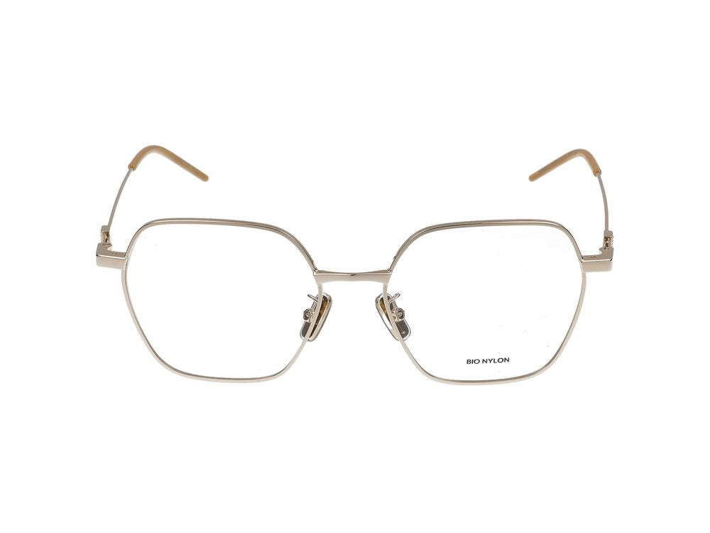 Givenchy Silver Geometric Metal Eyeglasses