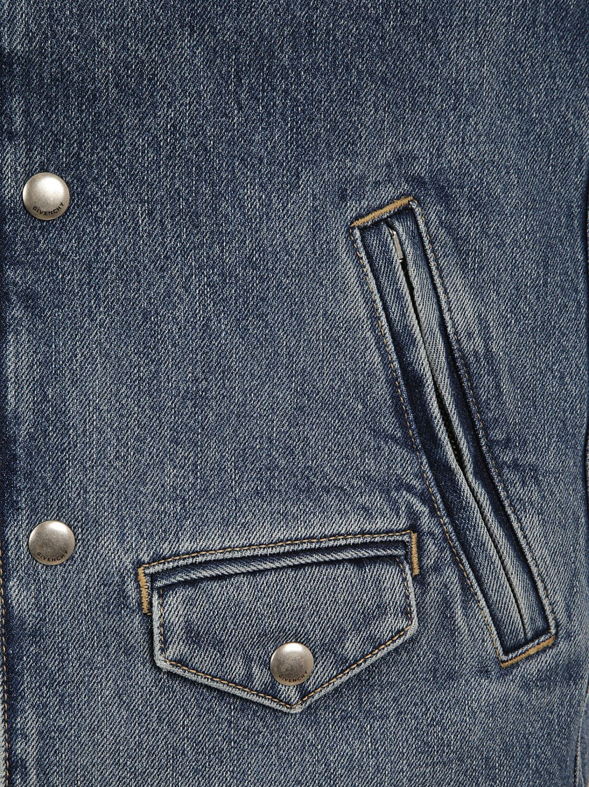 Givenchy Sleeveless Denim Jacket With Classic Collar