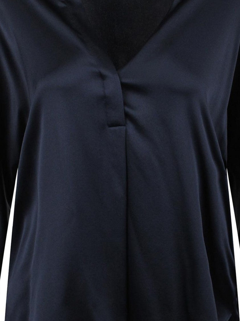 Vince Lustrous Silk Blouse With Deep V-Neckline