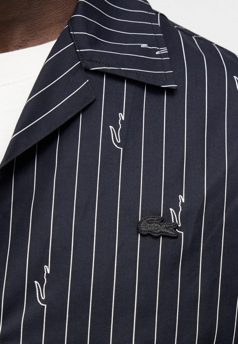 Lacoste Black Twill Relaxed Cotton Shirt