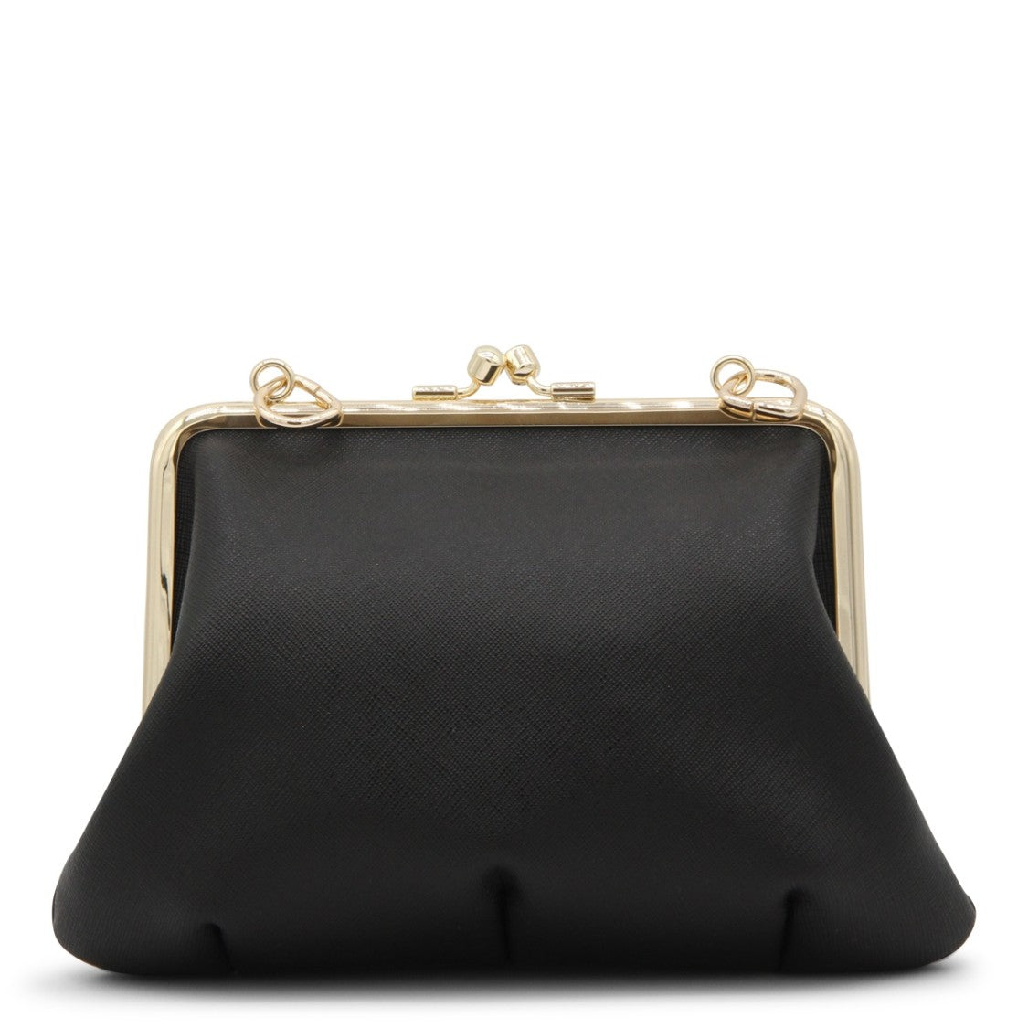 Vivienne Westwood Structured Black Bag With Metallic Frame And Chain Strap