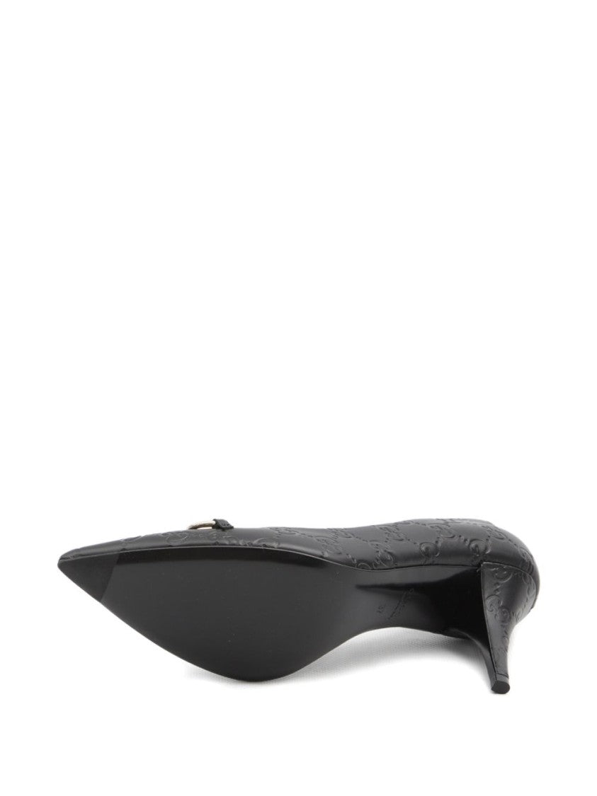 Gucci Pointed-Toe Pumps With Embossed Leather