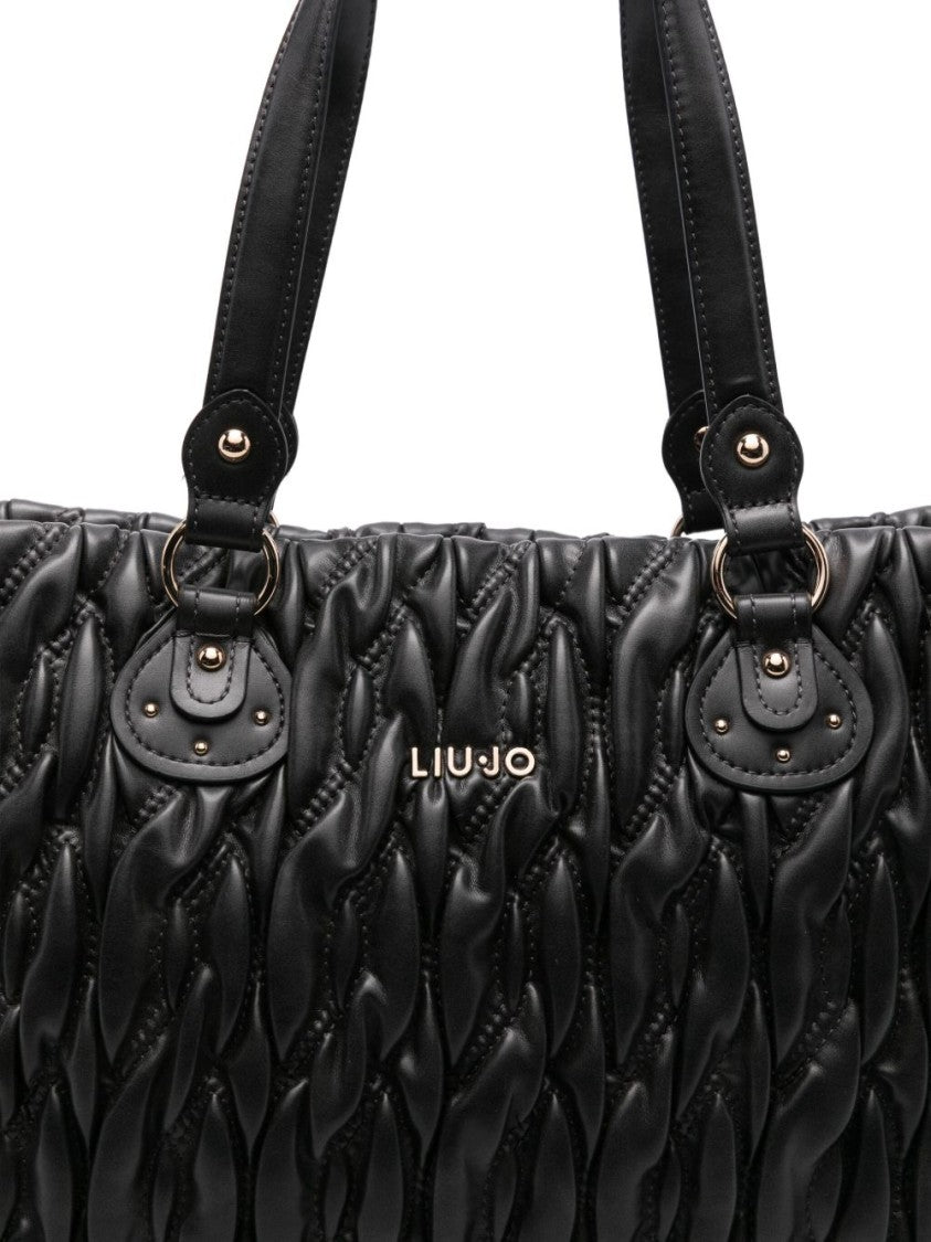 Liu Jo Rectangular Quilted Shoulder Bag With Metallic Logo