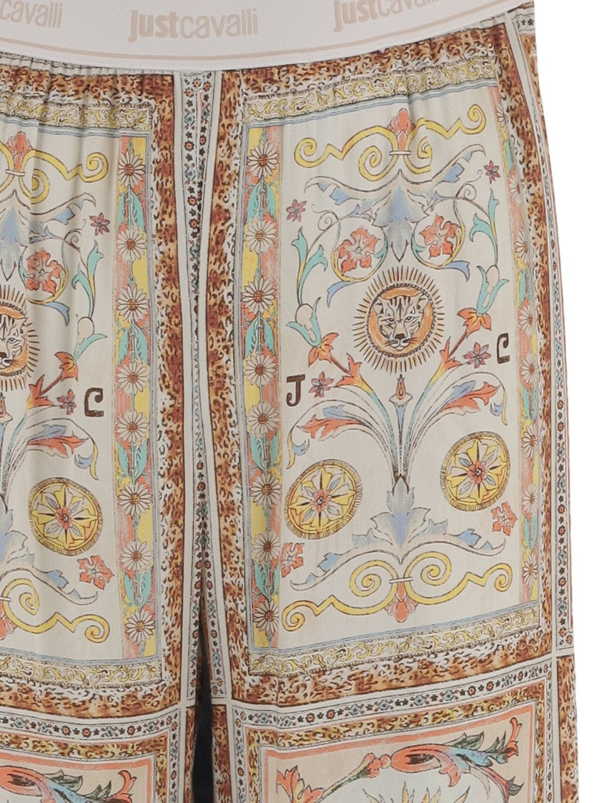 Just Cavalli Floral-Print Viscose Pants