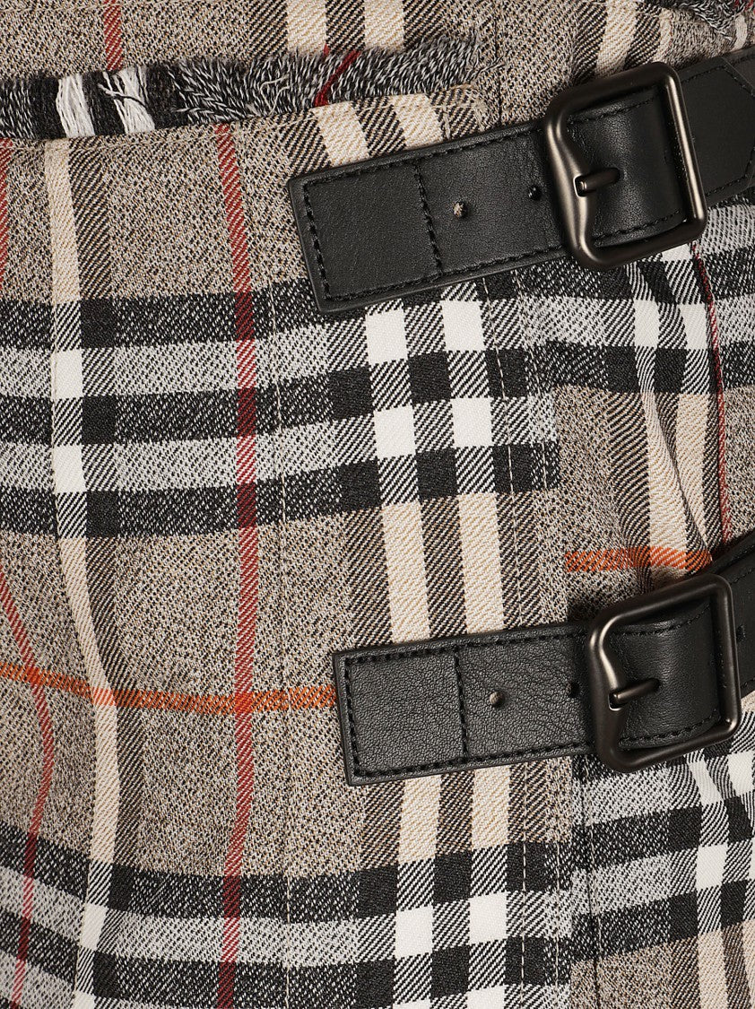 Burberry Wrap Closure Wool Skirt