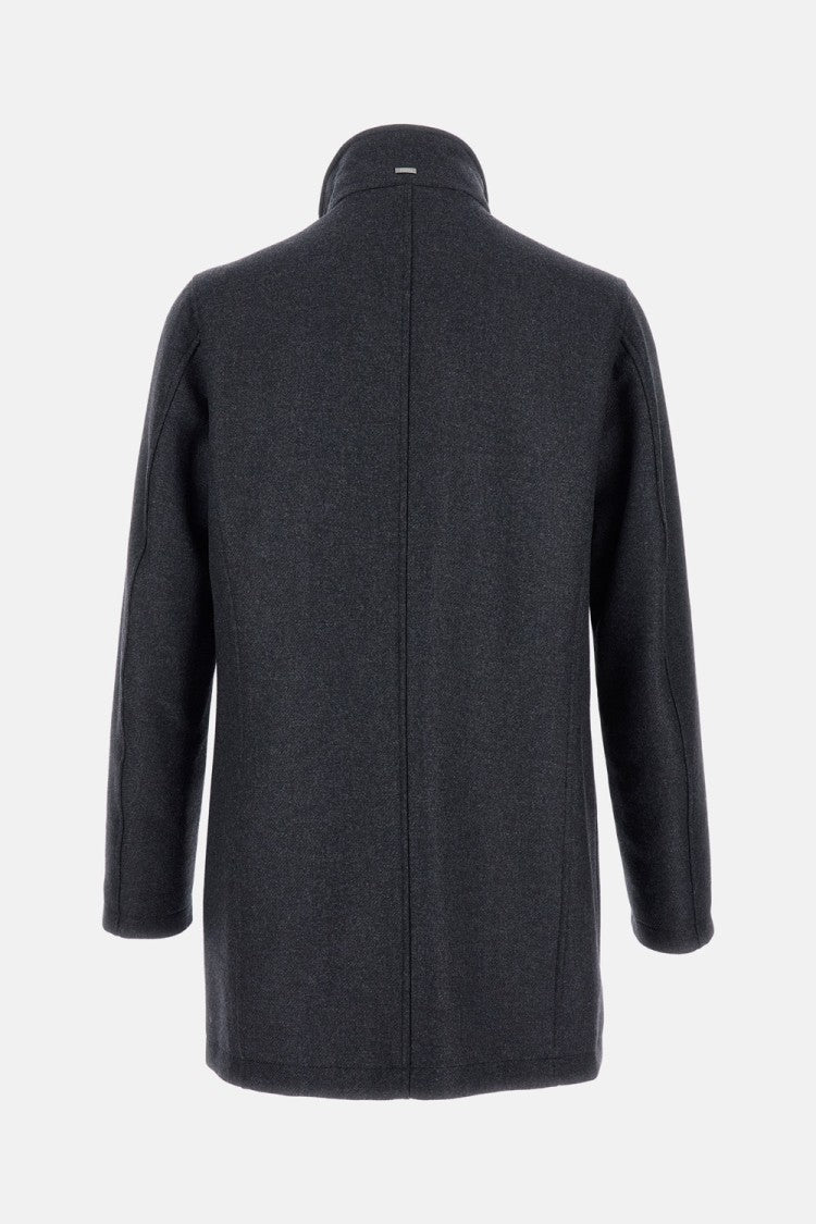 Herno Straight-Cut Coat With Eco Fur Collar