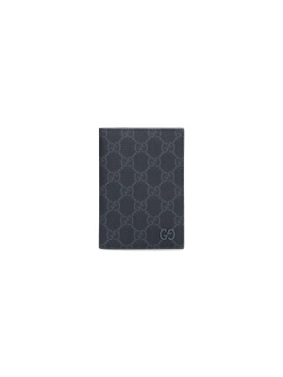 Gucci Canvas Passport Case With Subtle Monogram Pattern