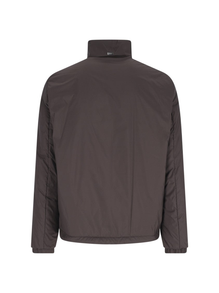 Herno Brown Waterproof High Collar Zip Jacket