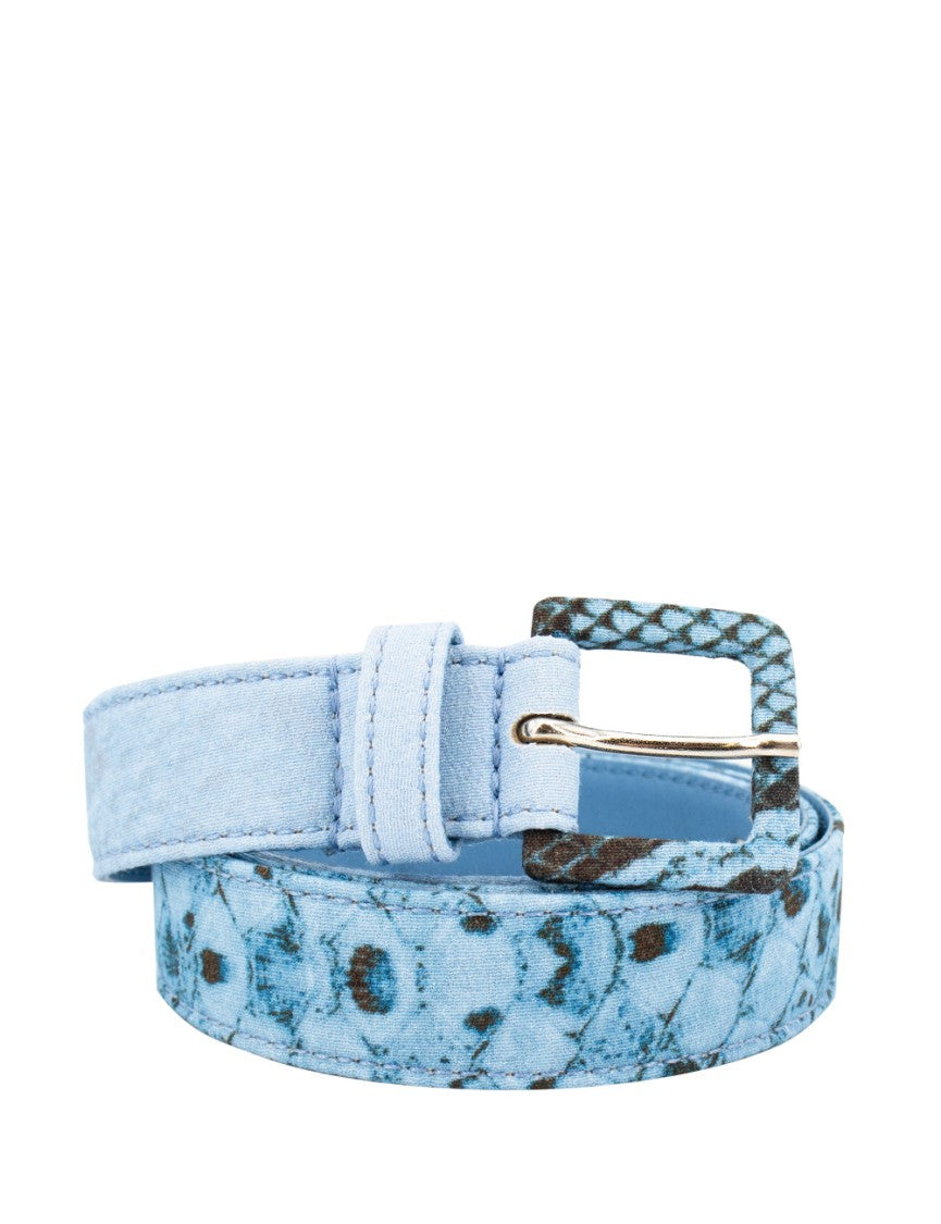 Ermanno Scervino Python Print Belt With Wrapped Buckle Detail