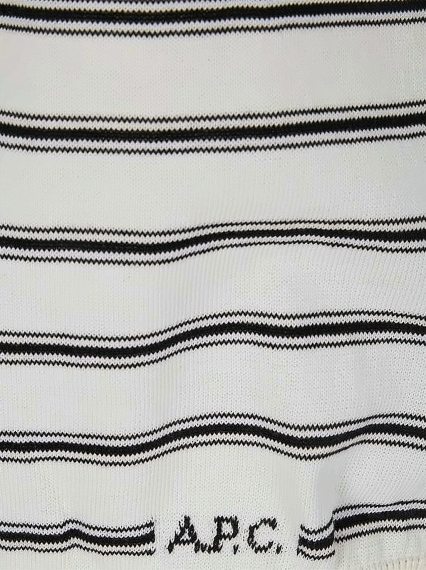 A.P.C. Short-Sleeved Fitted Sweater With Horizontal Stripes