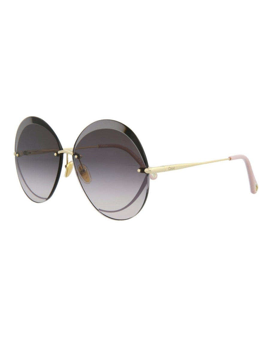 Chloé Round-Frame Metal Sunglasses