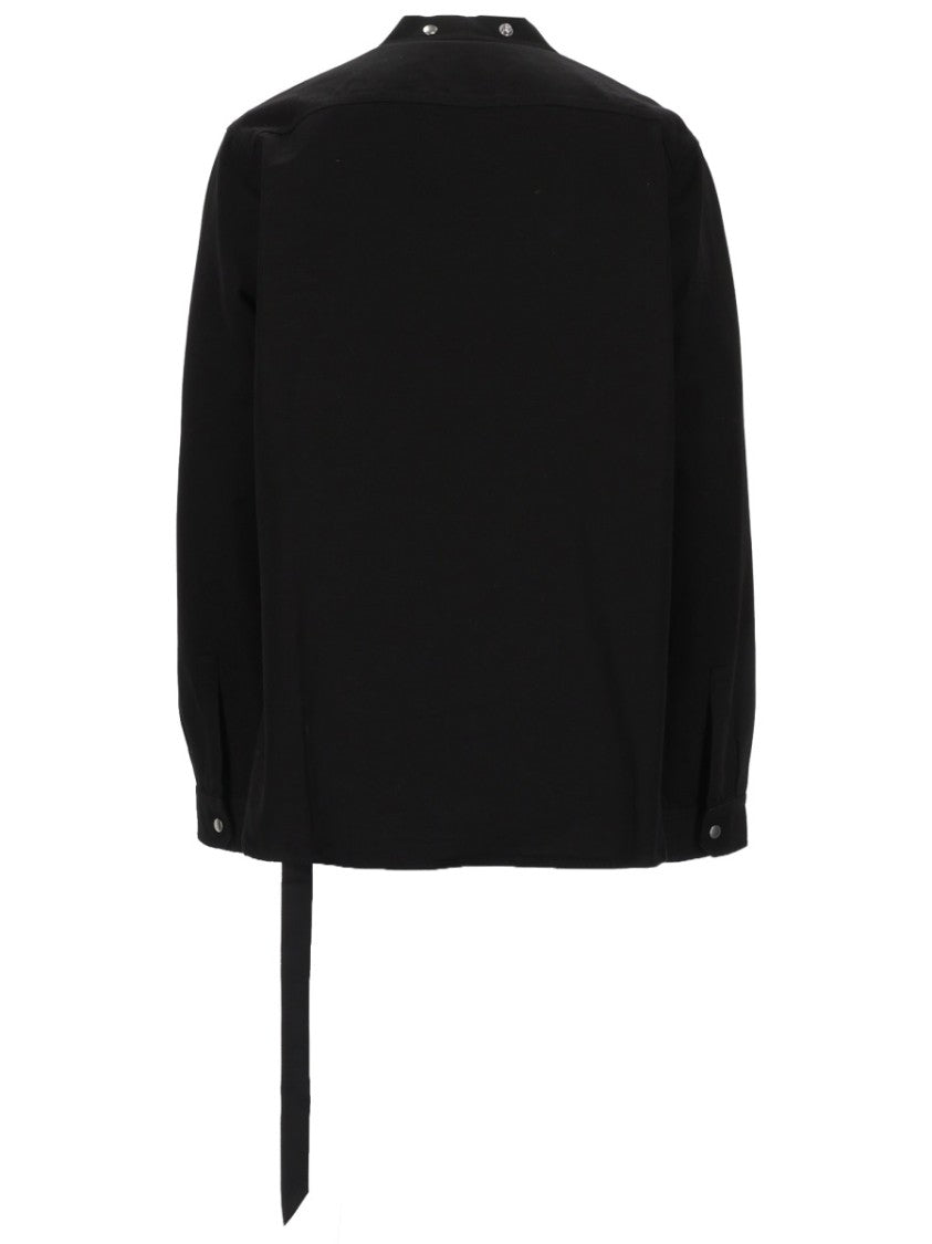 Drkshdw By Rick Owens Black Larry Extended Strap Cotton Shirt