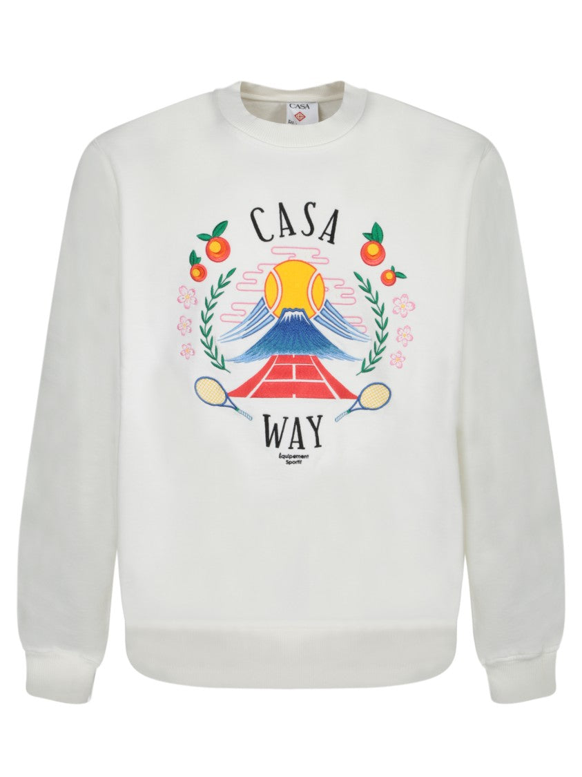 Casablanca Long-Sleeve Sweatshirt With Colorful Embroidery Inspired
