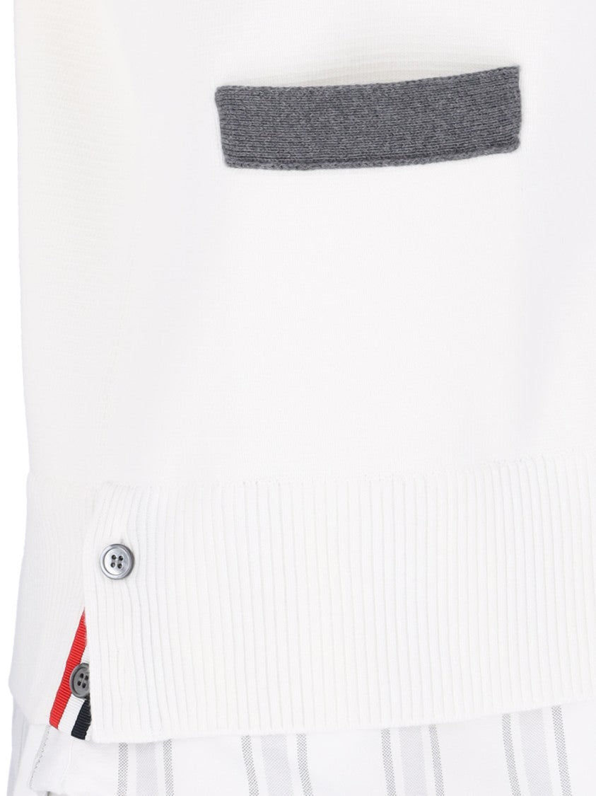 Thom Browne Shirt Detailed "Cardigan" – White