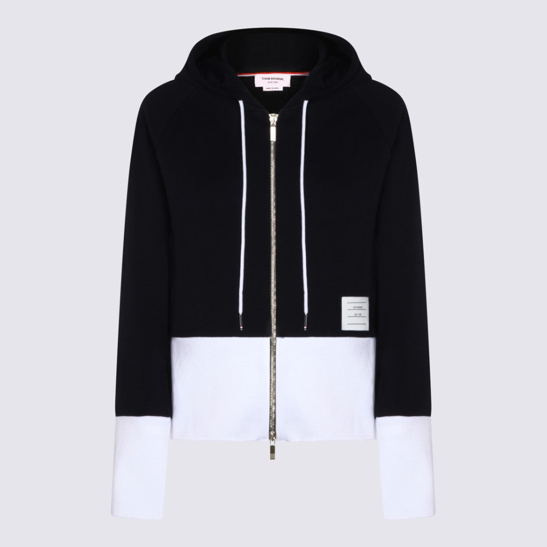 Thom Browne Navy Cotton Zip Hoodie