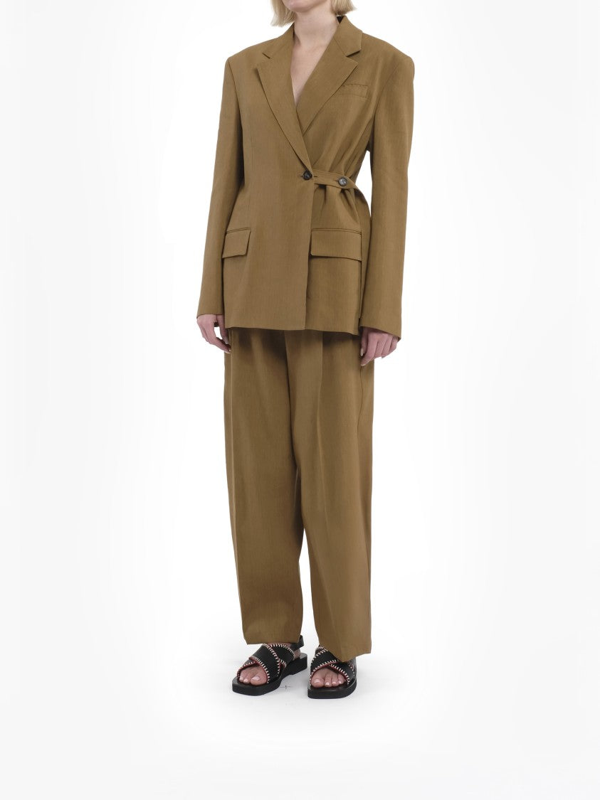 Tela Brown Omega Tailored Structured Blazer