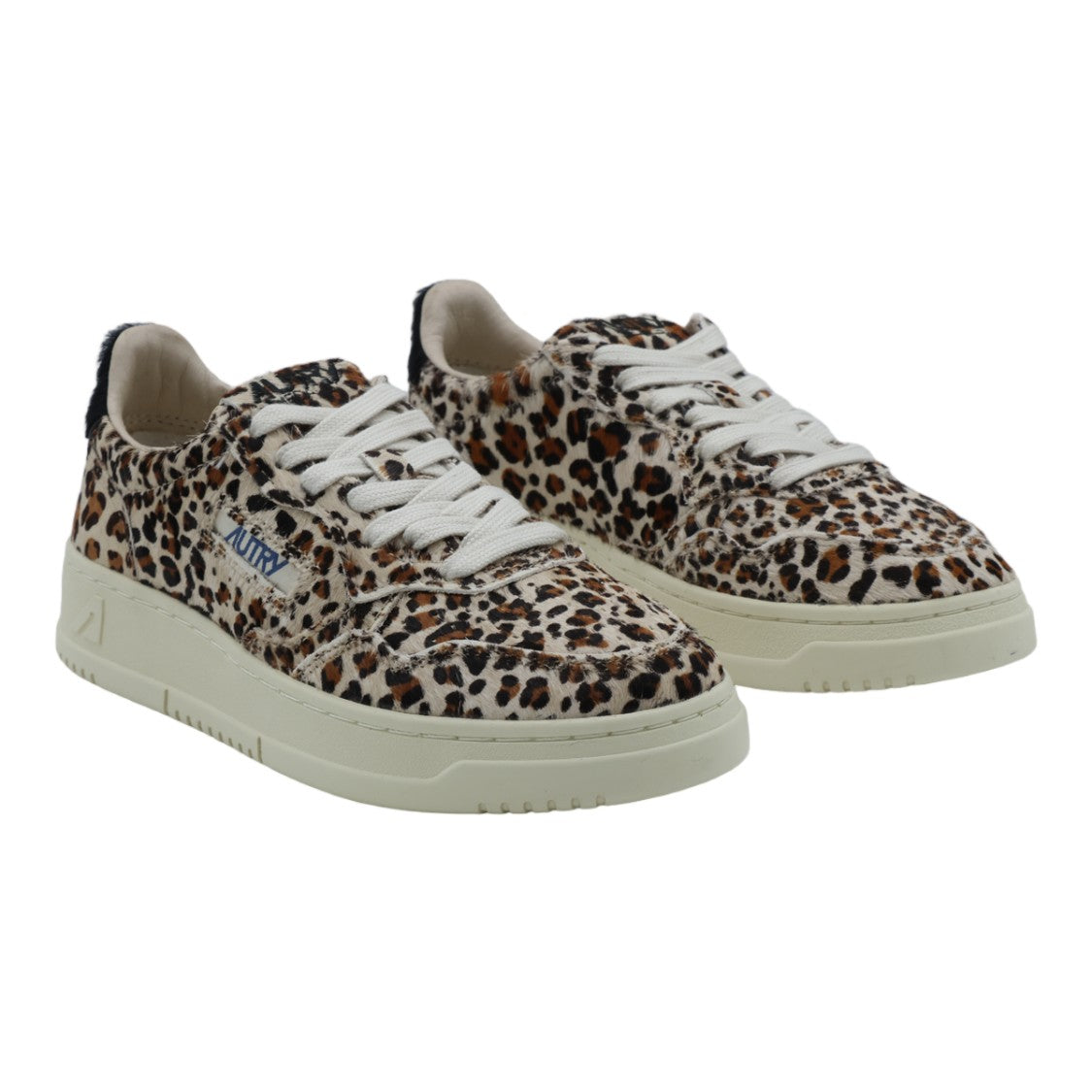 Autry Bold Leopard Print Low-Top Sneakers With Off-White Sole