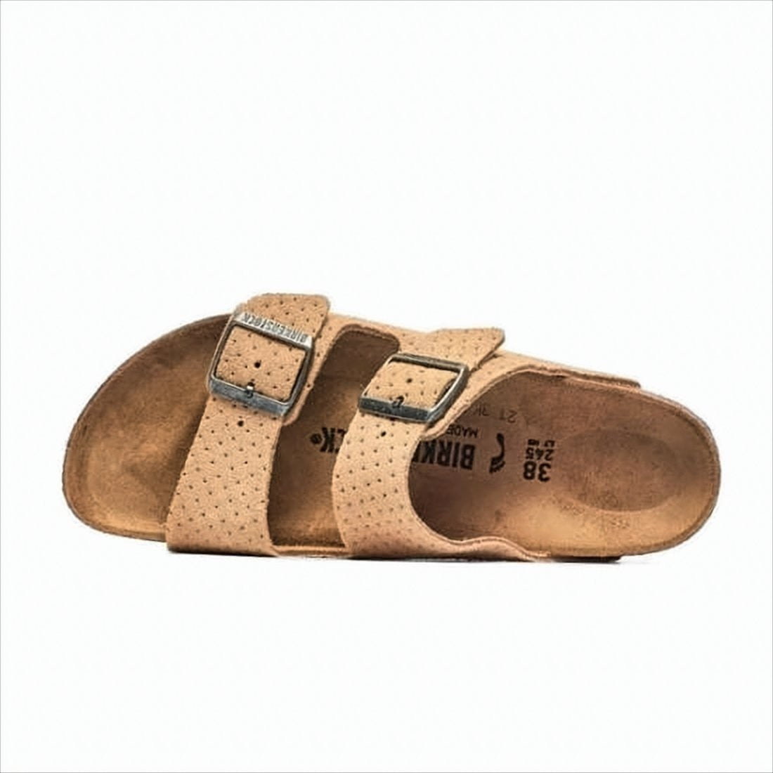 Birkenstock Dual-Strap Suede And Leather Sandal