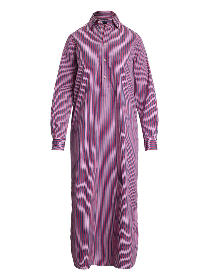 Polo Ralph Lauren Pink And Blue Striped Shirt Dress