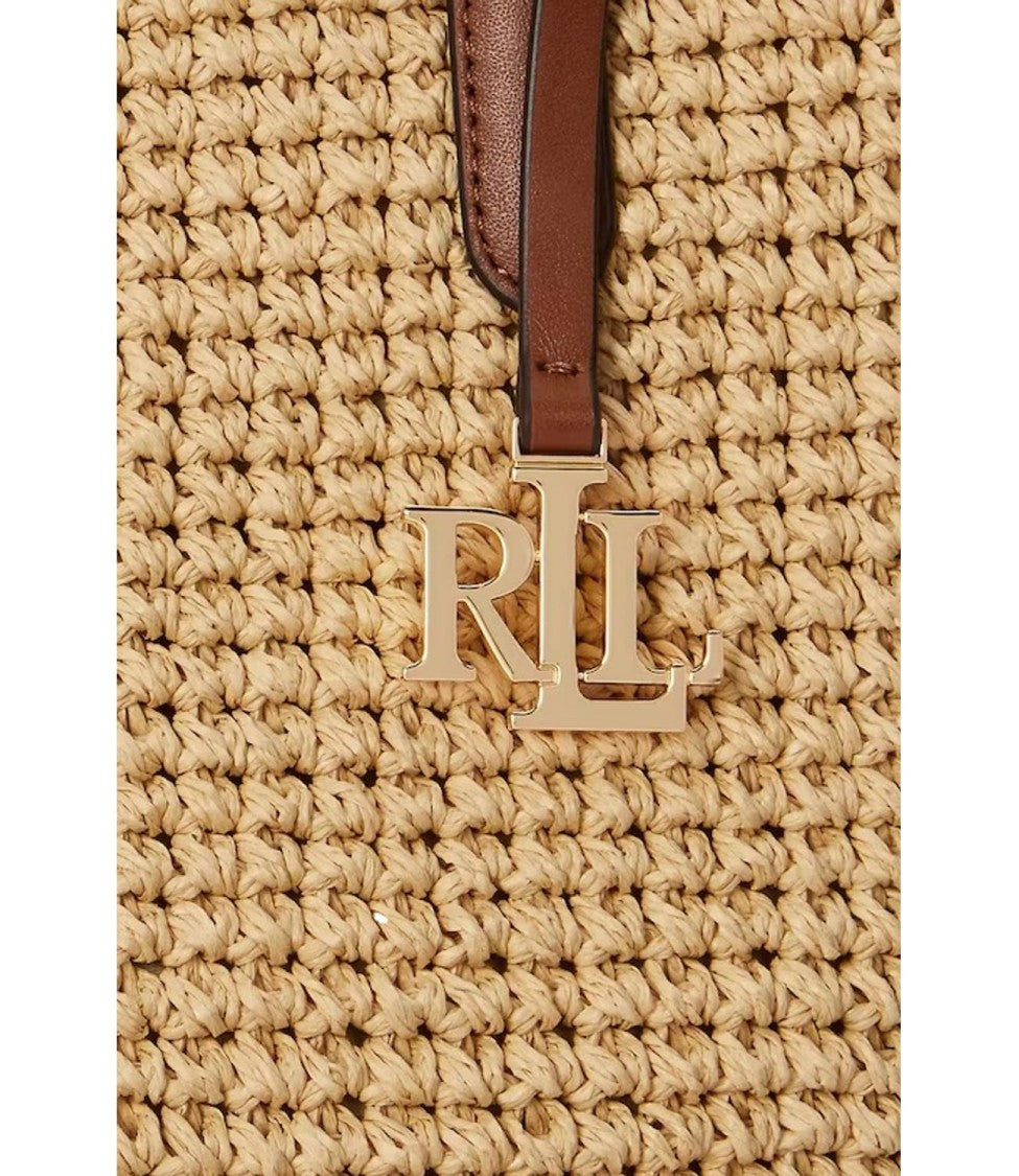 Lauren Ralph Lauren Crochet Textured Paper Straw Tote