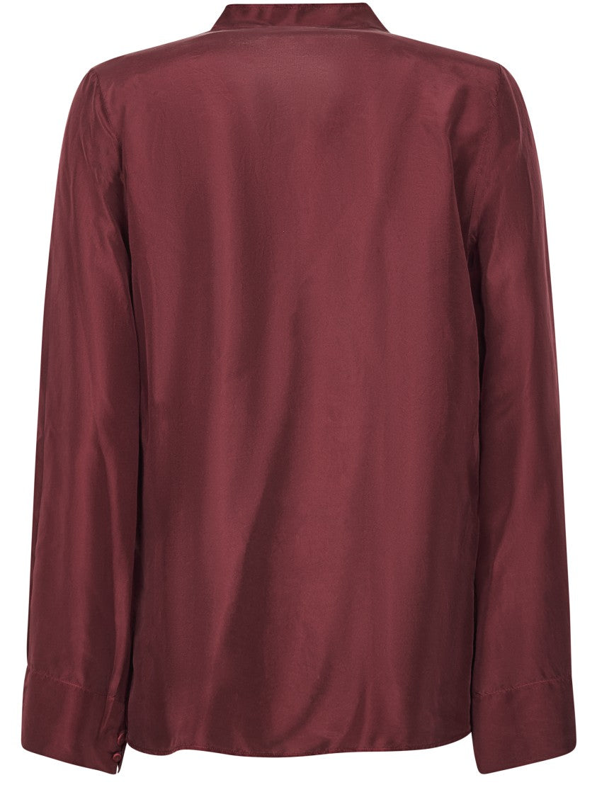 Forte Forte V-Neck Silk Shirt With Relaxed Fit