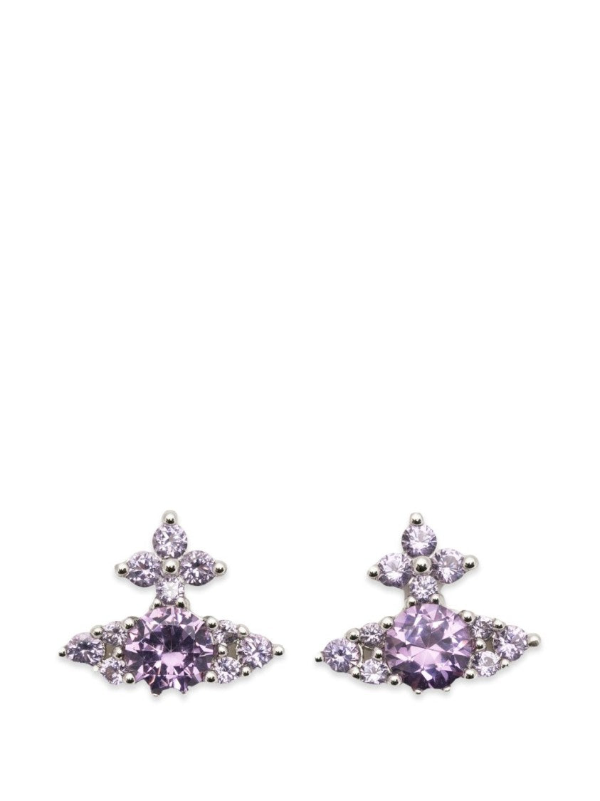 Vivienne Westwood Lavender Gemstone Stud Earrings With Silver-Tone Metal Base