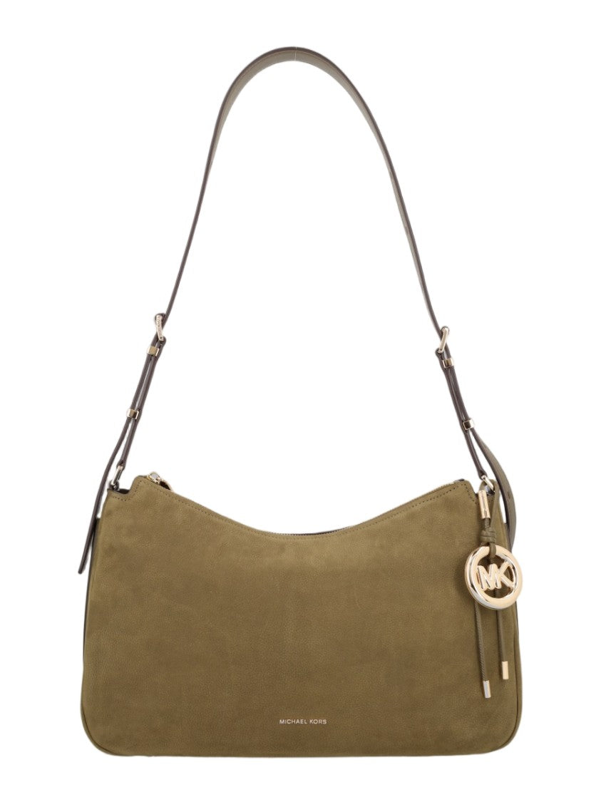 Michael Michael Kors Rectangular Brown Shoulder Bag With Gold-Tone Hardware And Adjustable Strap