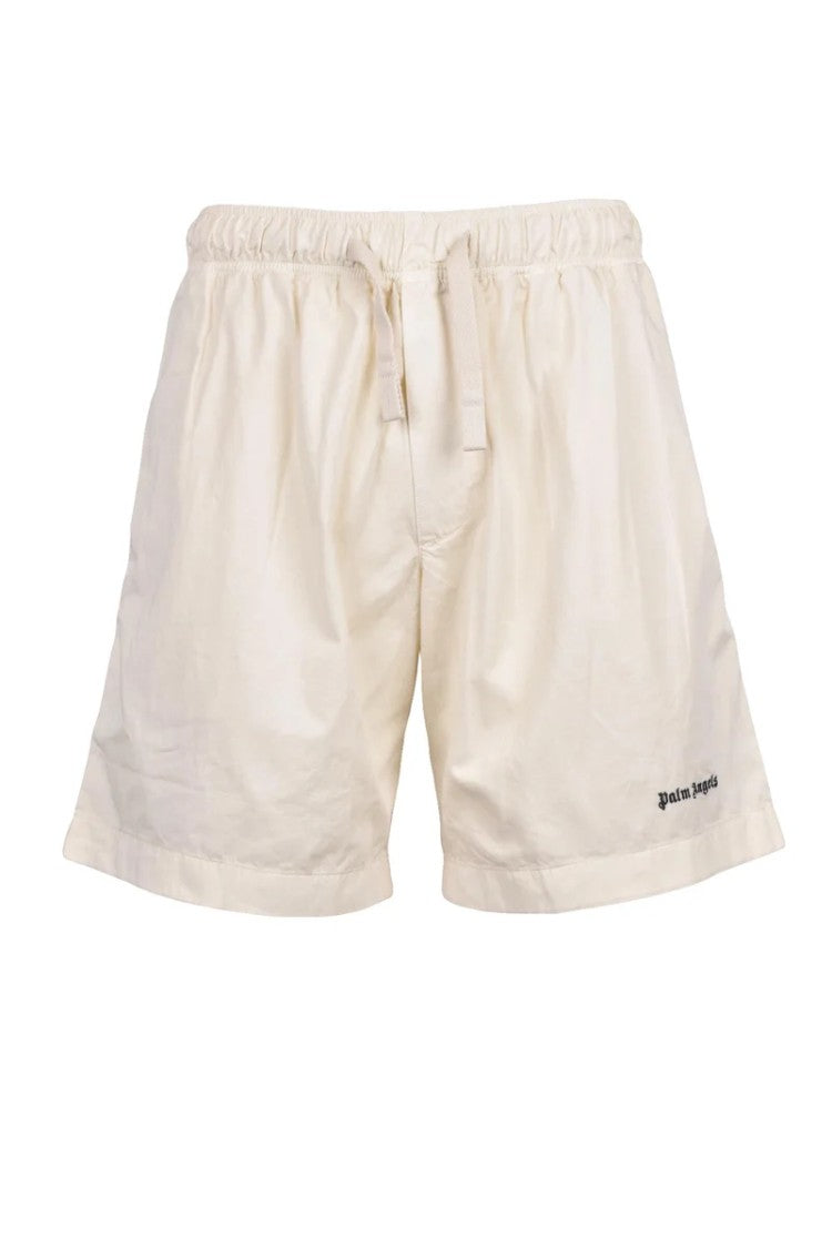 Palm Angels Cotton Shorts - Cream