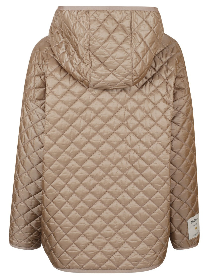Max Mara Quilted Coat With Hood And Diamond Pattern