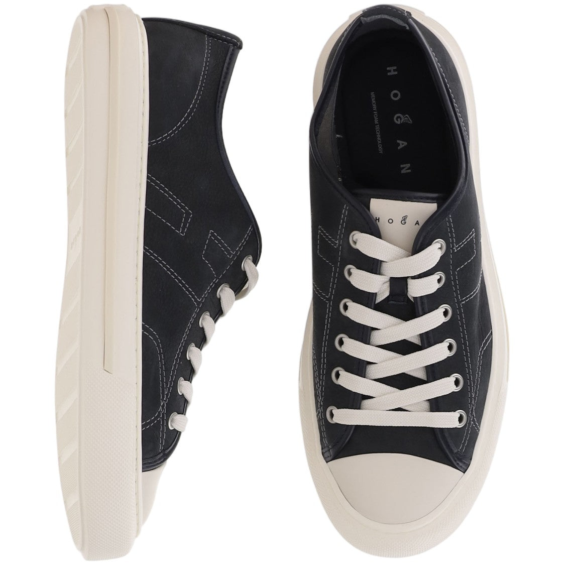 Hogan Blue White Rebel Front Lacing Leather Sneakers