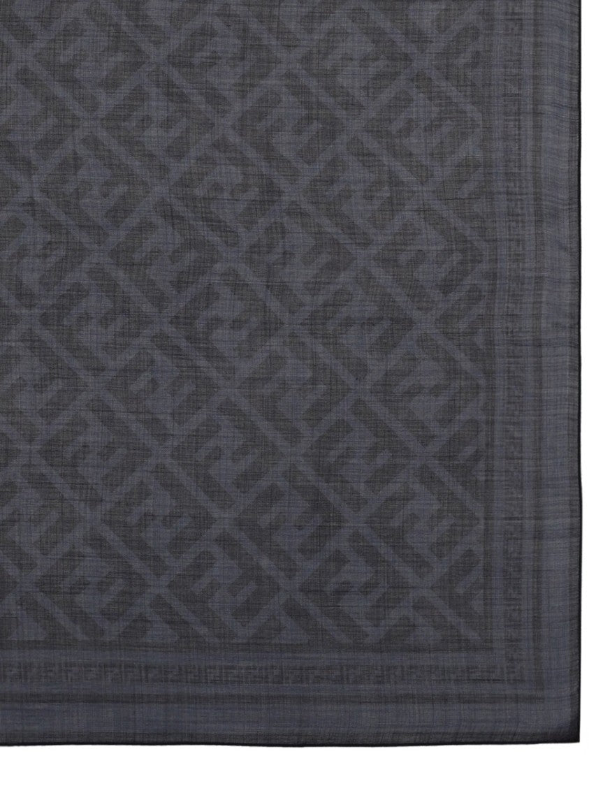 Fendi Ff Geometric Motif Wool-Silk Bandana