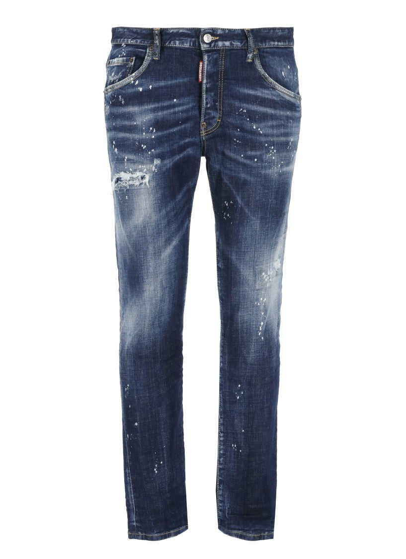 Dsquared2 Blue Dsquared2 Cotton Jeans For Man