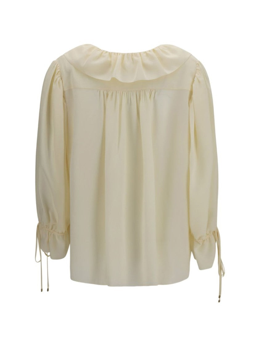 Chloé Ruffled Silk Cropped Top