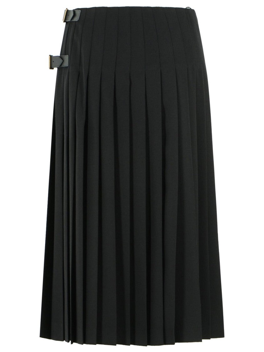 Burberry 'Lucette' Black Wool Midi Skirt