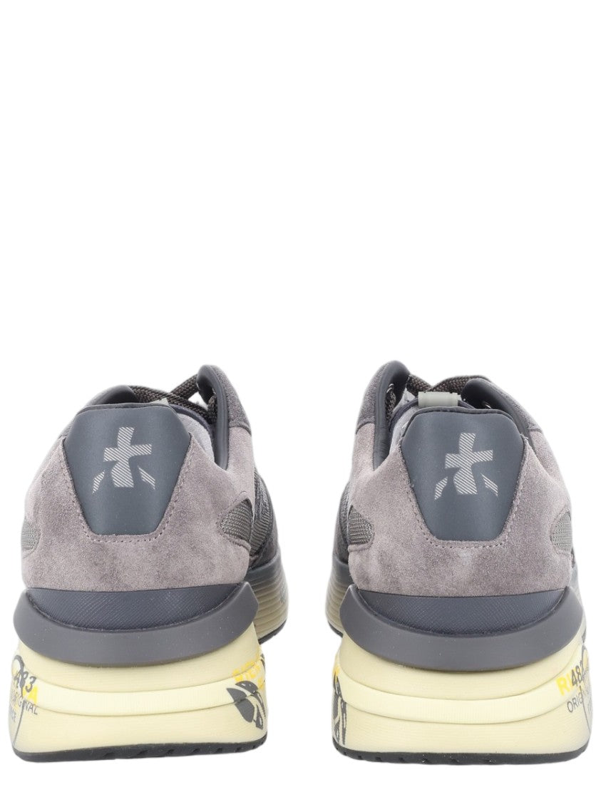 Premiata Grey Layered Suede Mesh Sneakers
