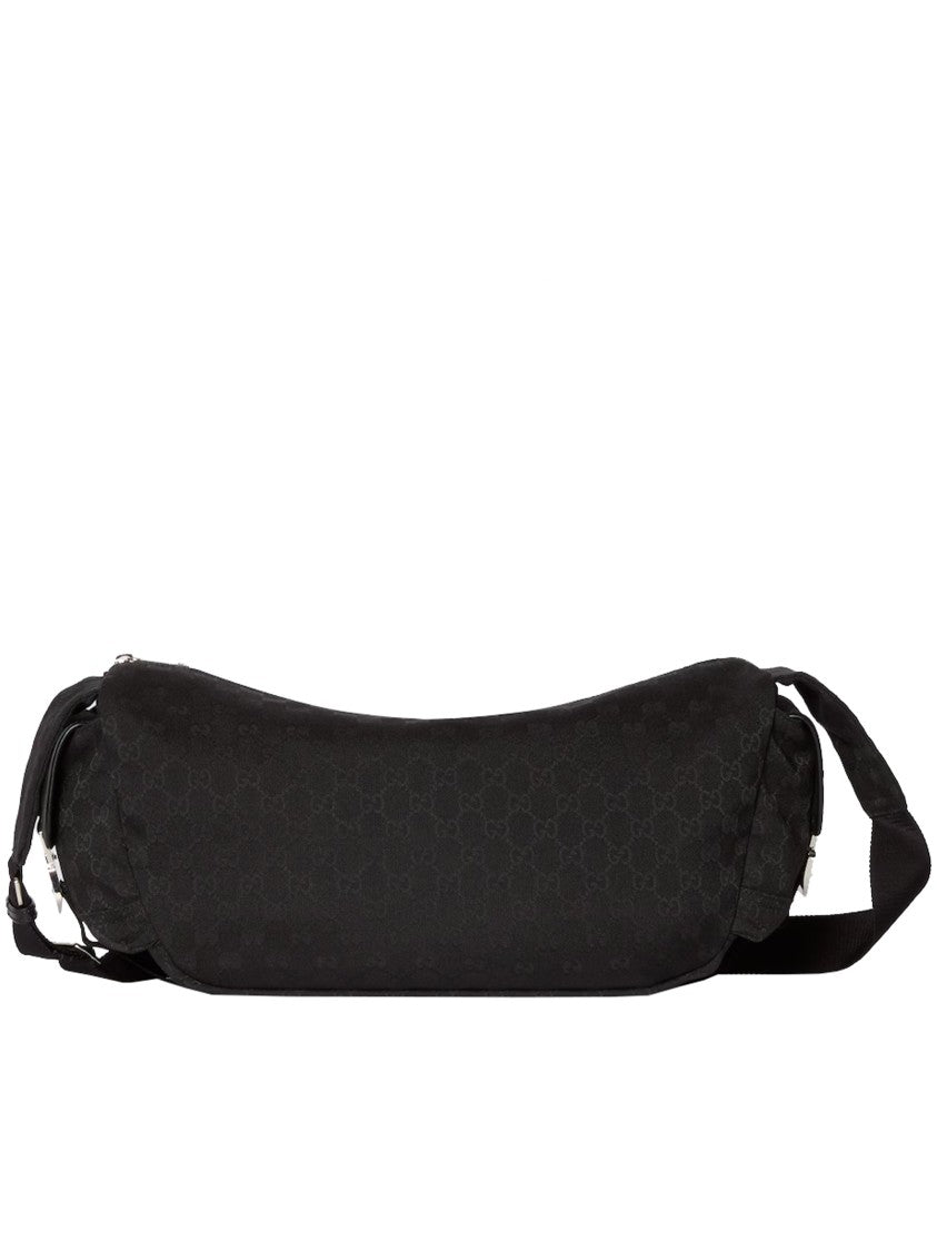 Gucci Black Curved Top Zipper Crossbody Bag