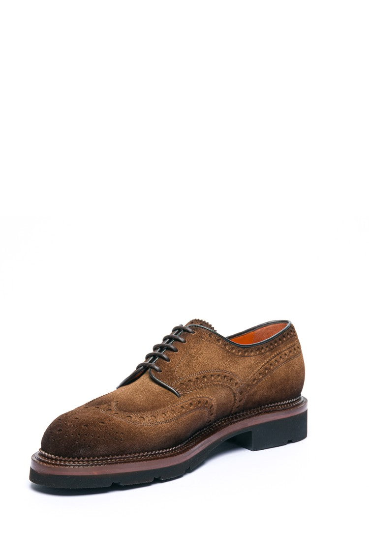 Santoni Derby Lace-Up Suede Shoes