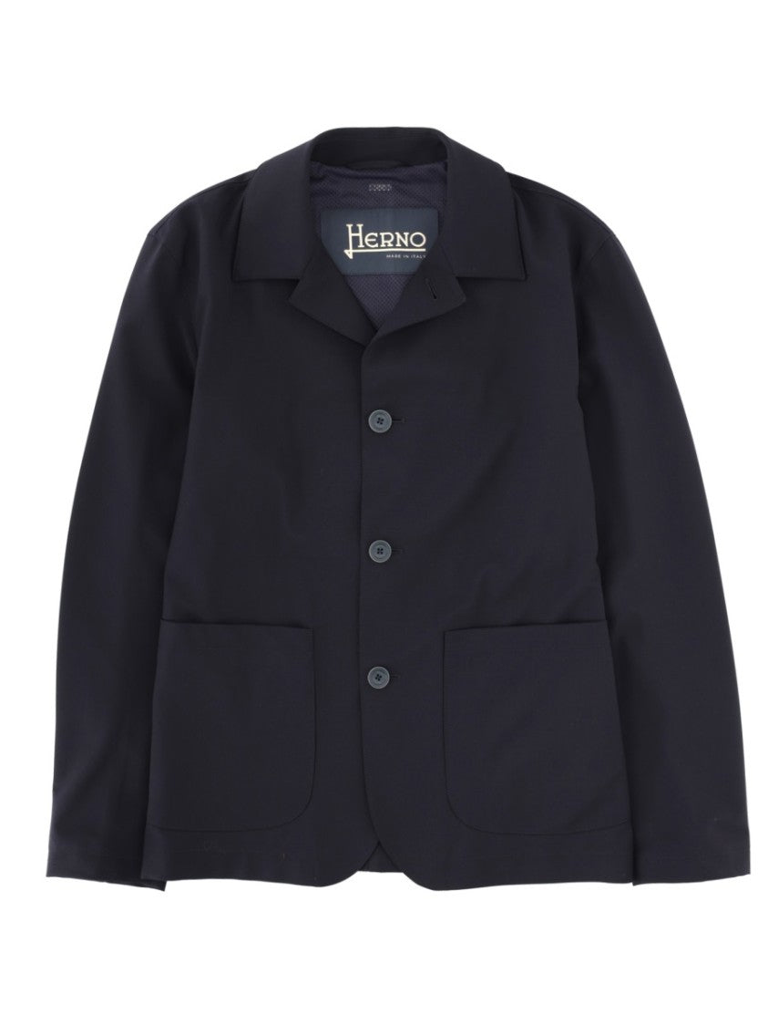 Herno Wool-Blend Tailored Patch Pockets Blazer