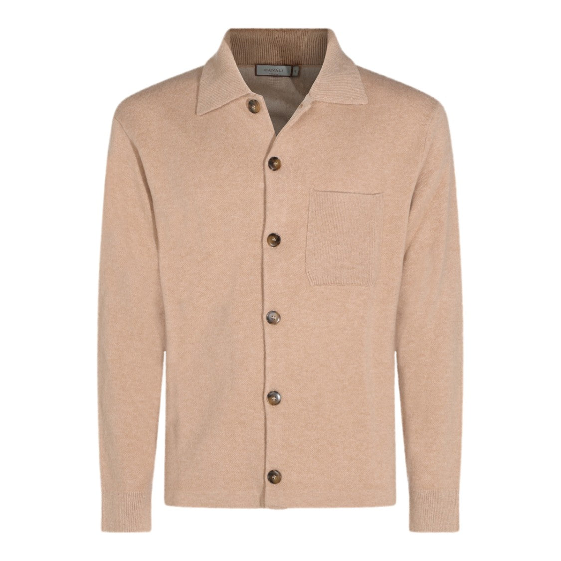 Canali Classic Pointed Collar Button-Up Sweater