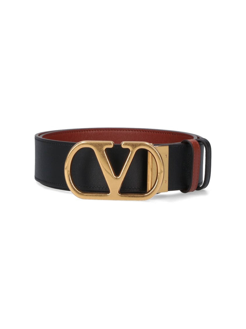 Valentino Garavani Reversible Calf Leather Belt With Vlogo Signature Buckle